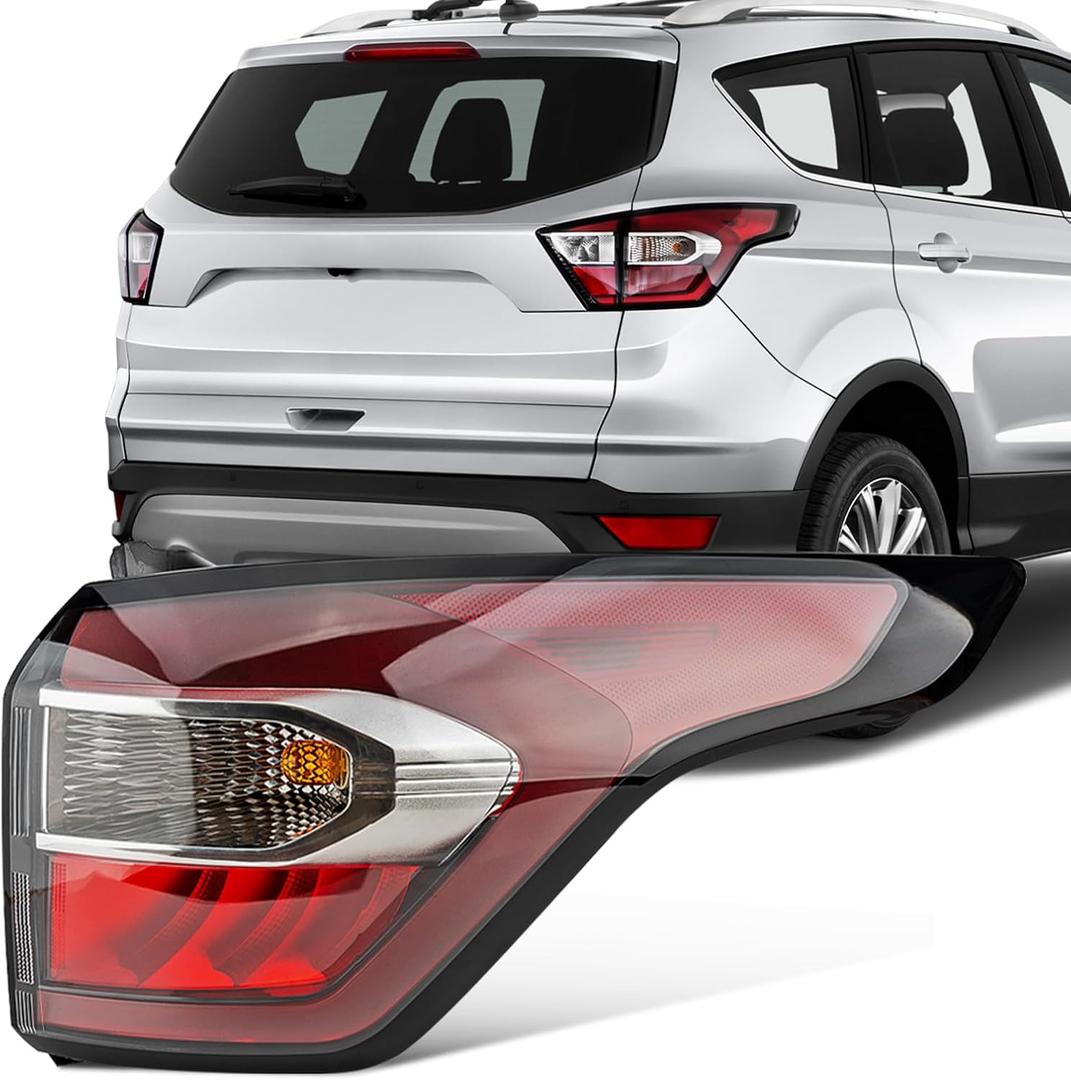 Tail Lights Fit For Ford Escape Kuga 2017 2018 2019 Rear Brake Back Up Cover Taillights Lens Assembly Right Passenger Side GJ5Z13404C GJ5Z-13404-C GNT56215210(Lamp Included)