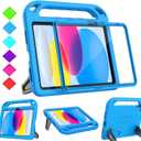 BMOUO Kids Case for iPad 11th Generation (A16) 11 Inch 2025/iPad 10th Generation 10.9" 2022 - with Built-in Screen Protector, Shockproof Handle Stand iPad 11th/10th Generation Case for Kids, Blue