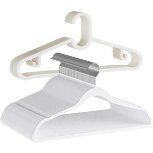 GETORO Velvet Hangers - 50 White/10 Beige Non Slip Felt Hangers for Coats, Pants, Dresses