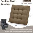 TANYOO Recliner Cushion for Elderly - Patented Dual Seat Cushion for Sagging Recliner Replacement Booster Cushion for Easy Get Up from Chair, Sofa & Couch, Relieves Long-Sitting Pain 20x20x4 Brown