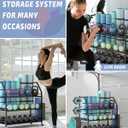 Weight Rack for Dumbbells - Home Gym Storage Rack - Dumbbell and Weight Organizer with 4 Flexible Wheels and Unique Storage on Both Sides