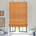 ALIMOO Cordless Bamboo Blinds Roll Up Shades Light Filtering Cordless Roller Window Blinds for Interior Home Patio Porch 30" W x 72" L