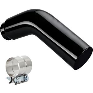 Universal 5" to 6" Exhaust Elbow Pipe with Steel Clamp - Silver Chrome or Black Painted for Car, Truck & Diesel
