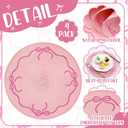 4 Pcs Pink Bow Braided Placemats Round Embroidered Coquette Ruffle Table Mats for Wedding Bridal Shower Mother's Day Spring Dining Table Decor