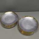 Rubtlamp 100 Pcs Clear Gold Plastic Plates, Hammered Party Plates, Clear Disposable Dessert Platos,Clear Gold Platos 7 Inch, Heavy duty Gold Plastic Dessert Platos Disposable For All Occasions