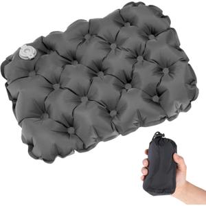 Ptwola Inflatable Seat Cushion Portable Travel Airplane Seat Cushion Self-Inflating Camping Air Sitting Pad Portable Bleacher Cushions for Office Chair Hiking Outdoor Climbing Kayak Patio Car (Grey)