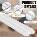 Pushglossy 1 Pcs 36" Double Bubble Kerf Door Sweep 1-3/4" Wide Vinyl Weatherstrip Seal for Exterior Doors, Energy Efficient Draft Stopper, Easy Slide in Installation, Blocks Dust/insects/noise (White)