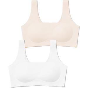 JOYTREE Girls Training Bras for Girls 8-14 Comfortable First Bra with Soft Removable Padding Seamless Bras Multipack, Medium
