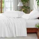 Shilucheng 100% Cotton Sheets Set - 600 Thread Count, Extra Deep Pocket Sheets Fits 18"-24" Thick Mattress, Breathable & Cooling, Luxury Egyptian Cotton Bed Sheets 4 Piece (King,White)