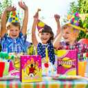 JOYGATHER 24 Pcs Softball Party Favors Bags with Handles, Softball Goodie Gift Candy Treat Snack Paper Bags with 3 Different Types for Birthday Party Supplies Baby Shower Decorations