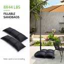 Sand Bags for Weight, 4 x 44 LBS Fillable Black Empty SandBags for Umbrella Base, Outdoor Cantilever Patio Umbrella Stand, Backyard Furniture, Trampoline(Without Sand)(4, Black)
