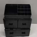 Makeup Organizer 3 Pieces Cosmetic Storage Case with 4 Drawers (Black)