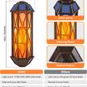 Solar Flame Wall Sconce Lights Outdoor, 74 LED Flickering Flame Sconces, Solar Powered Auto On/Off, Waterproof Wall Lanterns for House Garage Doorway Garden Porch Patio Yard Decoration (2 Pack)