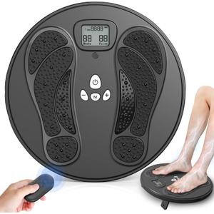 Rechargeable Foot Massager for Neuropathy, TENS & EMS Circulation Stimulator with Remote Control, 50 Intensities  Foot Leg Massager for Circulation and Pain Relief (Black)