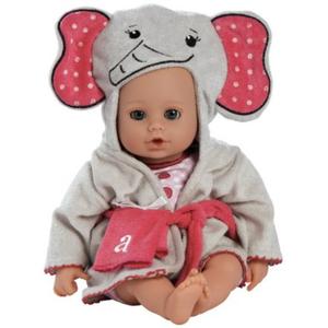 ADORA Bath Time Babies Collection, 13" Baby Doll and Clothes Set, Made with Fresh Powder Scent and Exclusive QuickDri Vinyl Body, Birthday Gift for Ages 1+ - Elephant