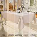 Smiry Rectangle Table Cloth Linen Textured, Waterproof Spillproof Anti-Wrinkle Burlap Tablecloth, Washable Decorative Fabric Table Cover for Dining, Party, Banquet, 52 x 70 Inch, Linen
