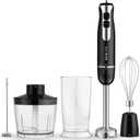 Upgraded 1100W 5-in-1 Immersion Blender Handheld - 20 Speed Turbo Stick Blender for Soups, Baby Food & Smoothies, Includes Food Processor,Milk Frother, Chopper, Whisk & BPA-Free Beaker