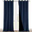 NICETOWN 100% Blackout Curtains 108 inches Long, Noise Reduction Window Treatment Curtains, Thermal Insulated Energy Smart Drapes and Draperies for Apartment Decor, Navy Blue, 4 Panels  52 inches W
