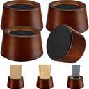 KOIKEY Furniture Raisers Bed Risers - 2 Inch Wooden Circle Heavy Duty Furniture Height Extenders Lifts for Sofa Couch Desk Chair Table Base Raising Space, Convenient Store and Cleaning, Pack of 4