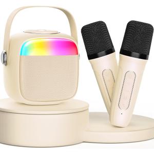 Karaoke Machine for Kids, Birthday Gifts for Girls, Toys for 4, 5, 6, 7, 8, 9, 10, 12 Year Old, Mini Portable Bluetooth Speaker with 2 Microphones, Teens Gifts Singing Machine for Home Party Beige Karaoke Machine for Kids, Birthday Gifts for Girls, Toys for 4, 5, 6, 7, 8, 9, 10, 12 Year Old, Mini Portable Bluetooth Speaker with 2 Microphones, Teens Gifts Singing Machine for Home Party Beige