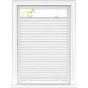 8 x LazBlinds Tool-Free Cordless Pleated Shades with Suction Cups Light Filtering Top Down Bottom Up Pleated Blinds for Windows Size 36" W X 64" H, White, 8 Packs