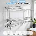 23.6 inch Wall Mounted Bathroom Shelf, 2 Tier Towel Rack, Stainless Steel
