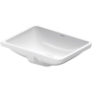 Duravit 0305490017 Starck 3 20-7/8" Rectangular Ceramic Undermount Bathroom Sink with Overflow (Medium, White)