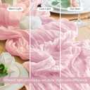 Wokceer Pink Cheesecloth Table Runner Spring 10FT Blushing Pink Boho Gauze Table Runner Easter for Party Wedding Sheer Runners for Baby Bridal Shower