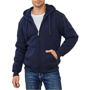 Hoodies for Men Full Zip Up Fleece Warm Thick Jackets Heavyweight Sherpa Lined Coat