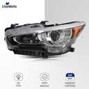 Led Headlights Assembly Compatible with 2014 2015 2016 2017 2018 2019 2020 2021 2022 Infiniti Q50 Left Driver Side W/O AFS OE Fit Headlamp Replacement 260604HB0B