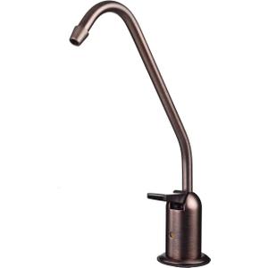 Watts Premier Standard Air Gap Auxiliary Faucet with 1/4" Supply Tubing Connection for RO Reverse Osmosis Water Filtration Systems, Touch N'Flow Spring Loaded Handle, Medium, Antique Bronze