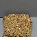 R.Vivimos Women's Sequin Bodycon Dress Fall Winter Velvet Warm Long Sleeve Crew Neck Sexy Backless Glitter Slit Mini Dress (Champagne)