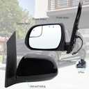 Lqtio Left Driver Side Mirror Compatible With 2015 2016 2017 2018 2019 2020 Toyota Sienna With Manual Folding Power Glass Black Replace#87940-08140(3Pins)