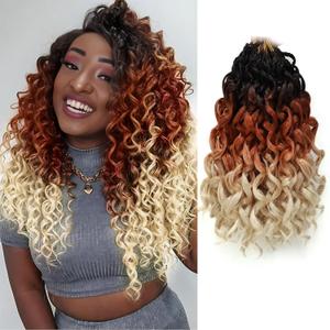 Pre Looped Gogo Curl Crochet Hair for Black Women 10 Inch 8 Packs, Curly Crochet Hair, Deep Wave Braiding Hair, Water Wave Synthetic Crochet Braids Hair Extensions (1B/30/613)