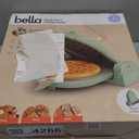 bella Flip-n-Store Waffle Maker with EverGood Ceramic Nonstick Coating, Fits-anywhere Kitchenware, Power Indicator Light, Cool Touch Handle & Cord Wrap, 7 Wide & 1" Deep Plates, 1000 Watt, Seaglass