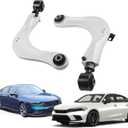 BP67476 2x Aluminium Alignment Rear Camber Kit Adjustable Camber Arms Compatible With 2016-2022 Honda Civic Accord CR-V Rear Forged Pair Left Right Adjustment Kit Silver Replaces 67476