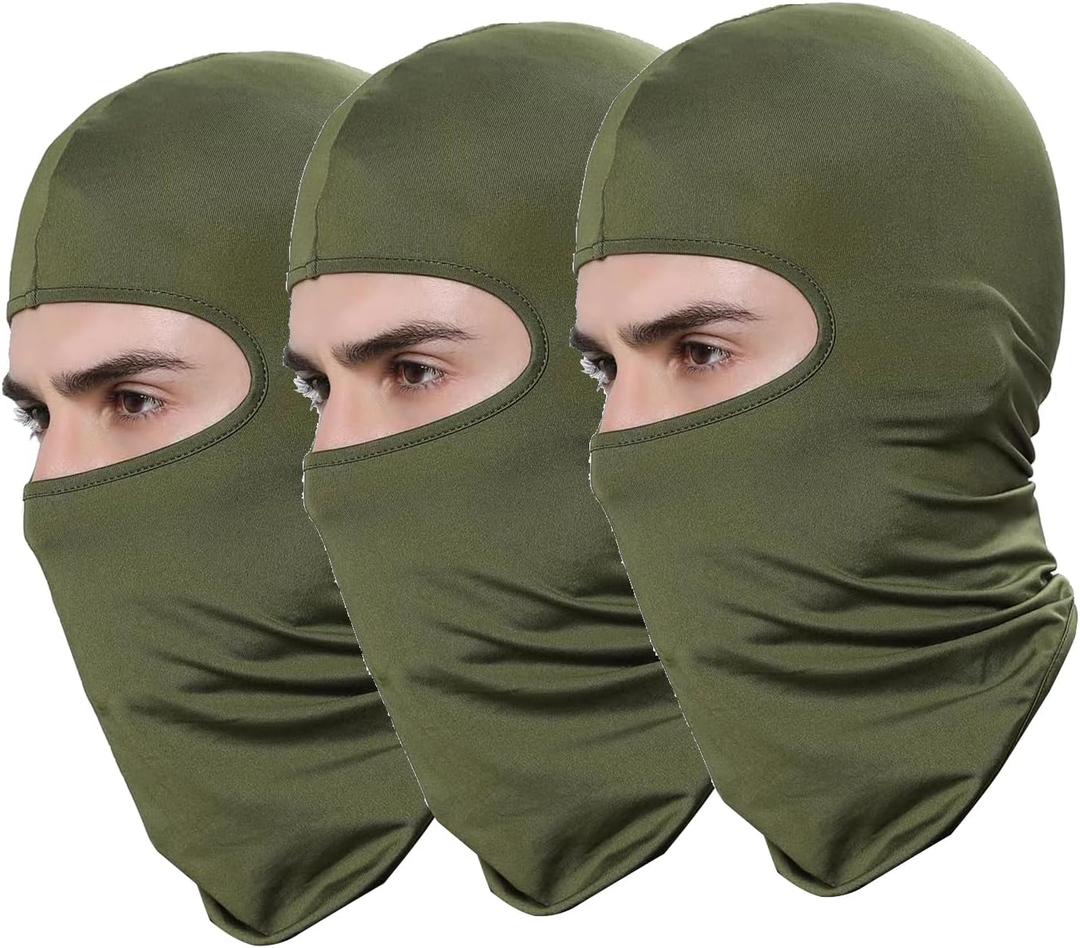 Pack of 3 Ski Mask Bandana Face Hat UV Protection Full Cover for Women Men Outdoor Sports (Green)