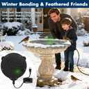 Outdoors 100W Bird Bath Heater for Winter,Birdbath Deicer Pond De-icer Thermostatically Controlled Birdbaths Water Heater with 5.9 Ft Power Cord and Working Indicator Light (Black)