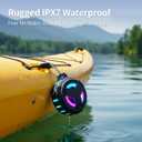 EBODA Bluetooth Shower Speaker, Portable Bluetooth Speakers, IP67 Waterproof Wireless Speaker with LED Light, Floating, 2000mAh, True Wireless Stereo for Kayak, Beach, Gifts for unisex -Black