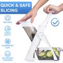 SupMaKin Safe Mandoline Slicer for Kitchen, Potato Slicer for Chips, Vegetable & Food Slicer,Thickness Adjustable 0.1-8 mm, Kitchen Faster Slice Artifact White (Only Slice)