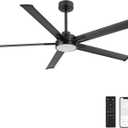 60" Smart Ceiling Fan with Light, Remote/APP Control, Dimmable LED Lights, 6-Speed DC Motor, 5 Aluminum Blades Industrial Ceiling Fans Compatible with Alexa, Google Assistant Black