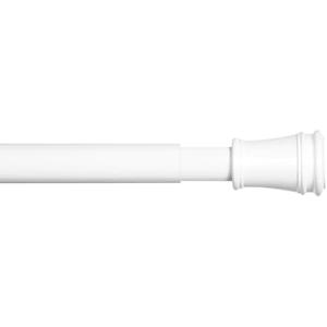 Kenney Rogers Twist & Fit No Tools Tension Curtain Rod, Tension Rods for Windows 48 to 84 Inches, White Extendable Curtain Rod, Curtain Rod No Drilling, Easy Install Curtain Rod