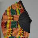 Threehoney 36 Pieces African Print Foldable Hand Fan Bulk 3 Styles Fabric Handmade Folding Fan for Women Men Guest Summer Wedding Celebration Birthday Juneteenth Gifts Theme Party Supplies