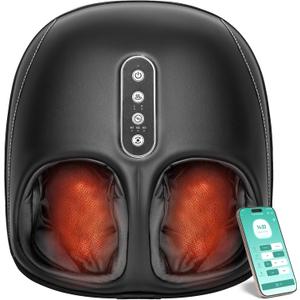 Nekteck Shiatsu Foot Massager with Heat, Foot Massager Machine for Plantar Fasciitis, Neuropathy Pain, Deep Kneading, Air Compression, Remote APP Control, Gifts for Her Him, Fits Up to 13"