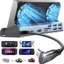 LISEN 10-IN-1 Docking Station for Steam Deck OLED&ROG Ally X&Legion Go, Dual Cooling Fan 5 USB Ports and 4K@60Hz, 100W Charging Port Support ROG Ally 30W Mode, Gigabit Ethernet Fit for Steam Deck OLED