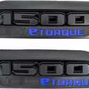 2pack OEM 1500 Etorque Exterior Badges Emblems Left Right Side Badges Hood 3D ABS Compatible with fits 1500 68500542AA 68500541AA (Black Blue)
