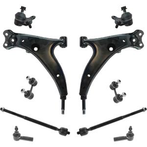 TRQ Front Steering & Suspension Kit Ball Joint Control Arm Sway Bar Stabilizer Link Tie Rod Compatible with 1993-1995 Geo Prizm Toyota Corolla