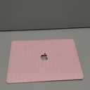 Seorsok Compatible with MacBook Air 13 Inch Case2022 2021 2020 2019 2018 Release A1932 A2179 M1 A2337 Touch ID,Elegant Leather Plastic Hard Shell Case Transparent Keyboard Cover,Pink Woven Fabric