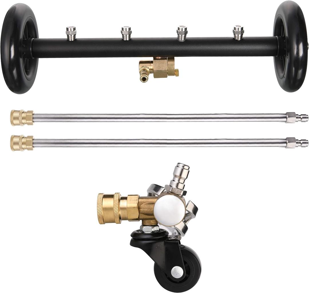 Tool Daily Dual-Function Undercarriage Cleaner with Swivel Wheel, Surface Cleaner for Pressure Washer, Underbody Car Wash Water Broom, 16 Inch, 4000 PSI