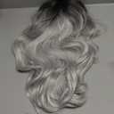 Long Grey Wigs for White Women Kinky 26 Inch Middle Part Glueless Wig 180% Density Wear Curly Wigs Cosplay Wig Upgraded Protein Fiber Hair for Daily Party Use. (Ombre Grey)